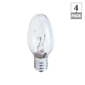 Philips 7 Watt Incandescent C7 Night Light Replacement Light Bulb (4 Pack) 415463