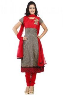Chhabra 555 Womens Black Cotton Suit Dupatta Sm: Clothing