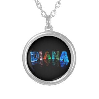 The Name Diana in 3D Lights (Photograph) Custom Necklace