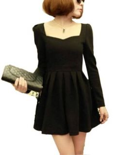 Autumn Dress Casual Loose And Long Sleeve Pleated Dress at  Womens Clothing store