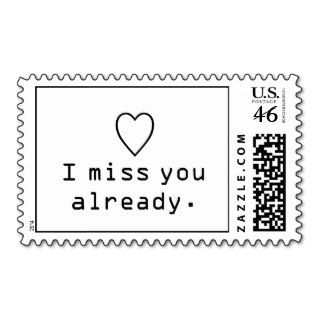 Heart with I Miss You Already Text Postage