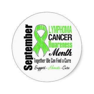 Lymphoma  Awareness Month Distressed Ribbon Sticker