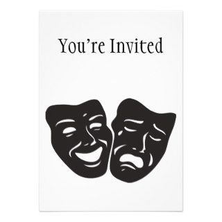 Comedy Tragedy Drama Theatre Masks Custom Announcements