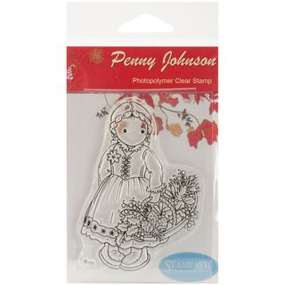 Stampavie Penny Johnson Clear Stamp Gretchen's Winter Basket 3 1/2" Clear & Cling Stamps