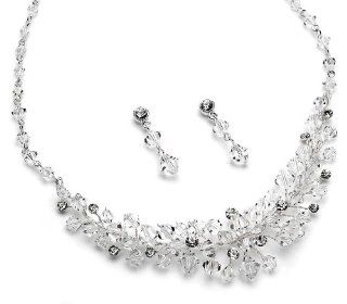 USABride Crystal Cluster Jewelry Set, Necklace & Earrings 565 Jewelry