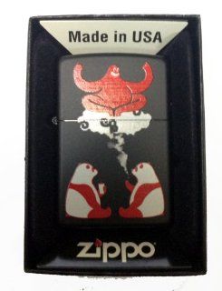 Zippo Custom Lighter   Cute Hallucinating Weed Smoking & Drinking Panda Bears w/ Magical Red Genie Black Matte Rare!: Health & Personal Care