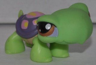 Turtle #566 (Green, Purple Eyes, Purple Shell, Pink Marks Littlest Pet Shop (Retired) Collector Toy   LPS Collectible Replacement Single Figure   Loose (OOP Out of Package & Print): Everything Else