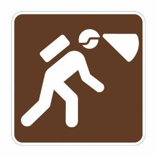 Tapco RS 084 Engineer Grade Prismatic Square National Parks Service Sign, Legend "Spelunking/Caves (Symbol)", 12" Width x 12" Height, Aluminum, Brown on White: Industrial Warning Signs: Industrial & Scientific