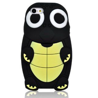 Modal Super Lovely Black 3D Cartoon Turtle Style Soft Silicone Case Cover Compatible for Apple iPhone 5C: Cell Phones & Accessories