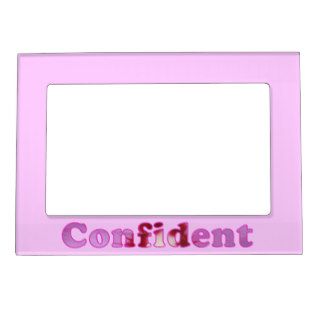 Confident Word Pink Flowers Magnetic Photo Frames