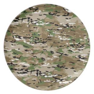 Burlap CAMO Camouflage Gear to Go Dinner Plate