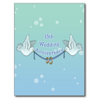 15th Wedding Anniversary Gifts Postcard
