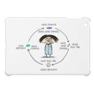 Cures and Causes Cartoon   Circle of Medication Case For The iPad Mini