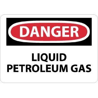 NMC D576AB OSHA Sign, Legend "DANGER   LIQUID PETROLEUM GAS", 14" Length x 10" Height, Aluminum, Black/Red on White: Industrial Warning Signs: Industrial & Scientific