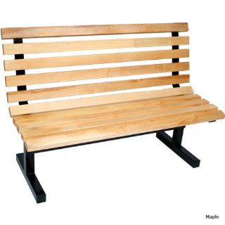 John Boos Wooden Commercial Park Bench with Back 72"L   Outdoor Benches