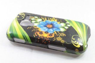 Samsung Galaxy Exhilarate i577 Hard Case Cover for Aqua Flower Cell Phones & Accessories