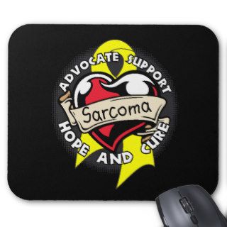 Heart Ribbon   Sarcoma Mousepads