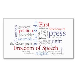 First Amendment Card for Journalist, Lawyer Business Cards