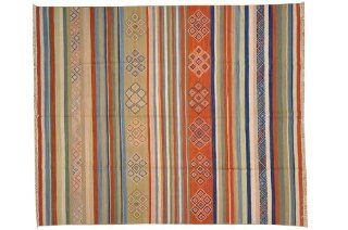 Striped Anatolian Kilim Flat Weave 100% Wool Hand Woven 8' X 10' Oriental Rug Sh6941   Hand Knotted Rugs