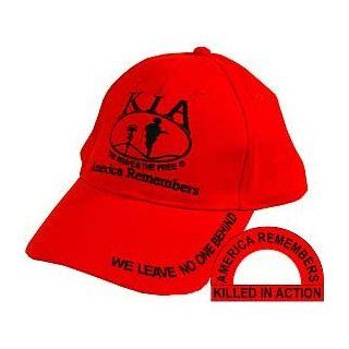 US Military Adjustable Cap Hat   US Remembers our KIA "Killed in Action" Logo: Novelty Baseball Caps: Clothing