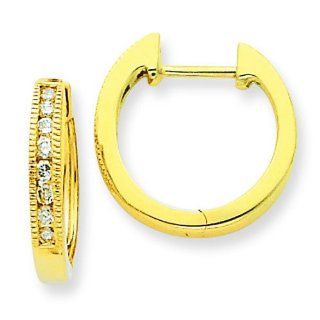14K Gold .25ct Diamond Hoop Earrings Jewelry: Jewelry