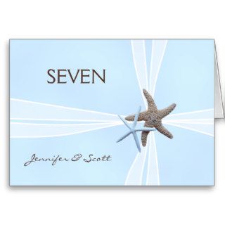 Starfish Table Number Cards