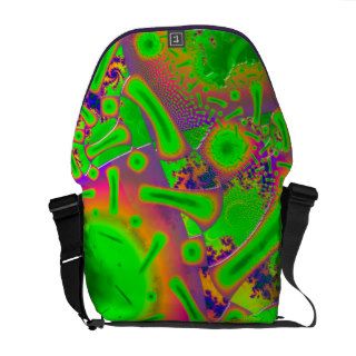 Neon Dichroic Psychedelic Fused Glass 3D Fractal Messenger Bags