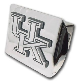 University of Kentucky Wildcats "Bright Polished Chrome with "UK" Emblem" Metal Trailer Hitch Cover Fits 2 Inch Auto Car Truck Receiver with NCAA College Sports Logo: Automotive