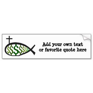 Dollar Sign Jesus Fish Bumper Stickers