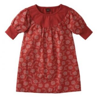 Tea Collection Girls Covasna Floral Dress, Pomegranate, 4: Clothing
