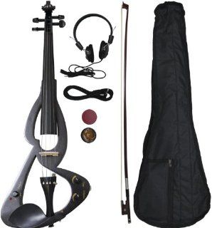 Crescent EV BK Full Size 4/4 Electric Violin Starter Kit, Black (Includes CrescentTM Digital E Tuner): Musical Instruments