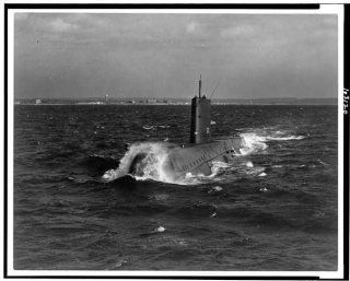 Photo: USS Nautilus, SS 571, Navy's first atomic powered submarine, initial sea trial, 1955   Prints