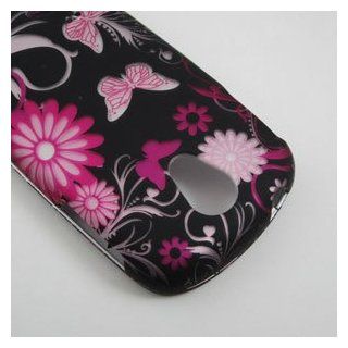 WHOLE WIRELESS NAME BRAND RUBBERIZED HARD PHONE CASES COVERS SKINS SNAP ON FACEPLATE PROTECTOR ACCESSORY FOR SAMSUNG GALAXY Q SGH T589R GRAVITY SMART TMOBILE CANADA SGH T589R SLIDER / PINK FLOWER BUTTERFLY (WHOLESALE PRICE): Cell Phones & Accessories