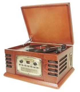 Crosley 3 in 1 Entertainment Center   Audio system   CD / cassette / turntable   paprika: Electronics