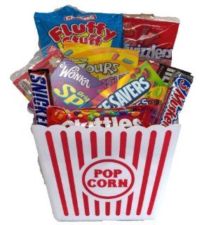 Movie Night Popcorn Tub Loaded with Snacks and Goodies Gift Basket: Grocery & Gourmet Food