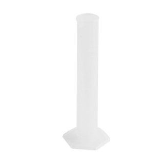 Amico Lab Hex Base 25mL Capacity Clear White Plastic Graduated Cylinder: Science Lab Cylinders: Industrial & Scientific
