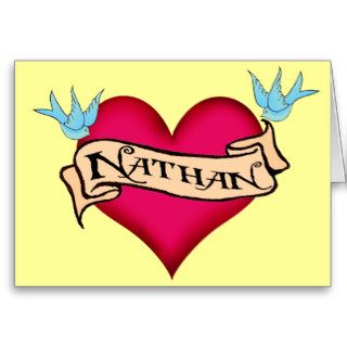 Nathan   Custom Heart Tattoo T shirts & Gifts Card
