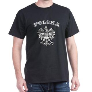 CafePress Polska Black T Shirt