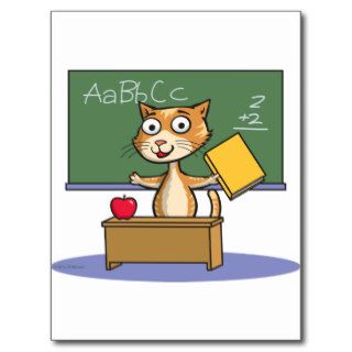 Cat Teacher Post Card
