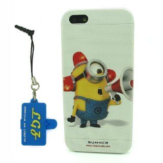 DD(TM) Style 8 Funny Cartoon Despicable Me 2 Yellow Henchmen Minions Hard Plastic Case Cover Shell Protective for Apple iPhone 4 4G 4s 4thGeneration with 3 in 1 Anti dust Plug/LCD cleaning cloth/Cable tie Cell Phones & Accessories
