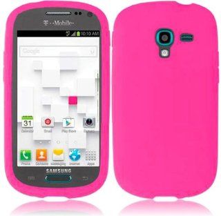 Samsung T599 Galaxy Exhibit ( Metro PCS , T Mobile ) Phone Case Accessory Delicate Pink Soft Silicone Rubber Skin Cover with Free Gift Aplus Pouch: Cell Phones & Accessories