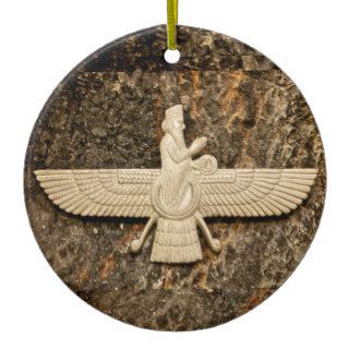 Zoroastrian Zoroaster Faravahar Persian Parsi Christmas Tree Ornaments