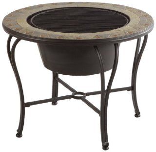Alfresco Home Notre Dame Mosaic Fire Pit and Beverage Cooler Table : Side Table With Cooler : Patio, Lawn & Garden