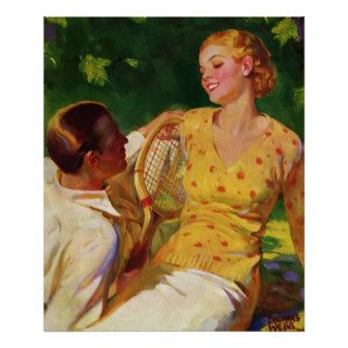 Vintage Sports Tennis, Love and Romance Print