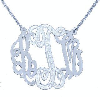 Personalized 35MM Nameplate Necklace Sterling Silver or Gold Plated Silver. With 18 inch chain.: RMC Worldwide: Jewelry
