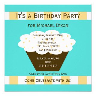 Adult Birthday Party Invitation   Birthday Cupcake