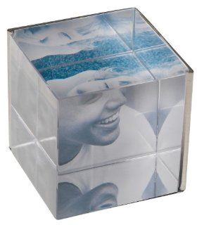 Umbra Ice 2.5 Inch by 2.5 Inch Glass with Stainless Steel Cube Frame   Photo Cube