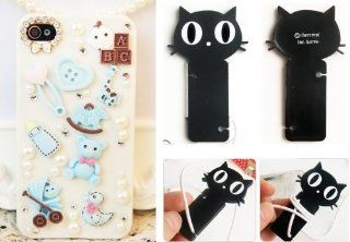 Crystal Pearl 3D Baby Bear Heart DIY Handmade Coque Case for Samsung Galaxy Note 2 (Package Included Cord Wrap): Cell Phones & Accessories
