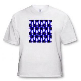 Janna Salak Designs Bowling   Blue Bowling Print   T Shirts: Novelty T Shirts: Clothing