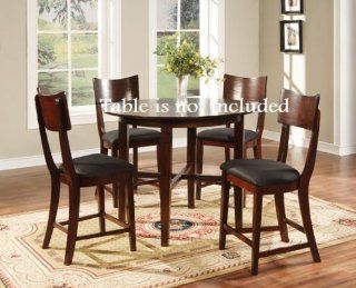 Counter Height Dark Cherry Chair w/ Black Fabric   Dining Chairs